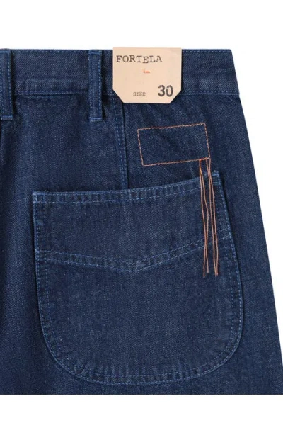 Fortela Jerom Indigo Rinse Denim Pants In Brown