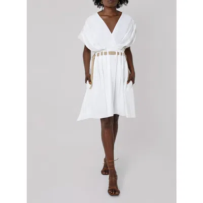 Haveli Amma Ribbon Dress In White