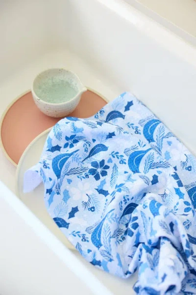 Geometry Kitchen Tea Towel Set In Blue