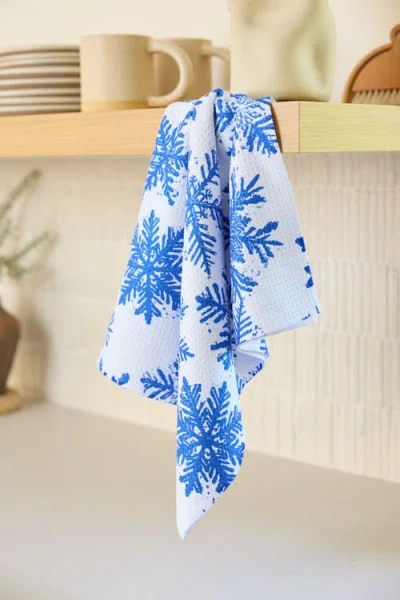 Geometry Kitchen Tea Towel Set In Blue