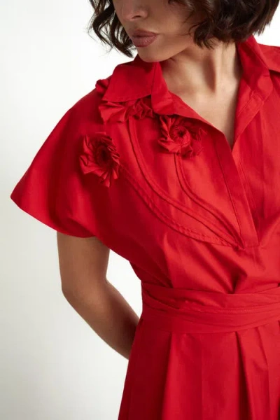 Florencia Davalos Diana Orchid Dress In Red