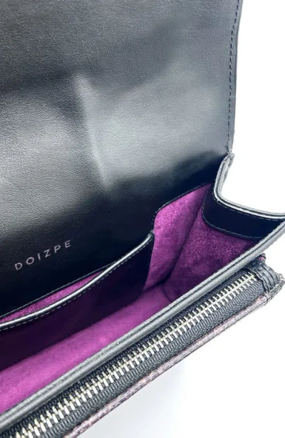 Doizpe Frihed Cactus Luxe Crossbody And Clutch Bag In Black