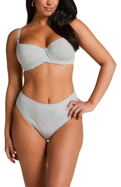 Hunkemoller Hunkemöller Cotton Padded Underwired Bra In Gray