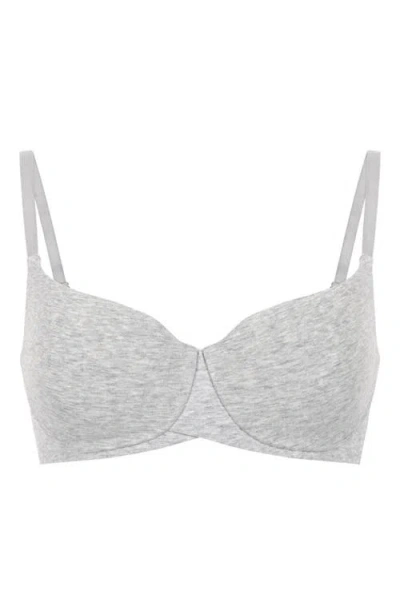 Hunkemoller Hunkemöller Cotton Padded Underwired Bra In Gray