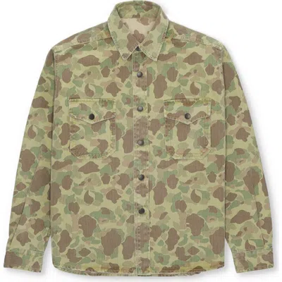 Fortela Kenny Cotton Camouflage Overshirt In Green