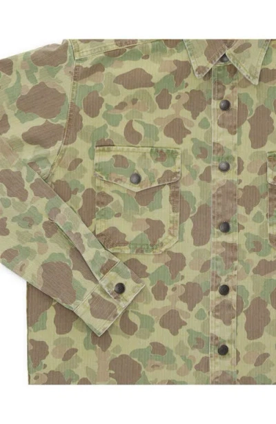 Fortela Kenny Cotton Camouflage Overshirt In Green