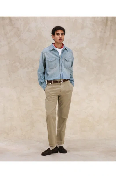 Fortela Jennyvint Custom Wash Denim Shirt In Animal Print