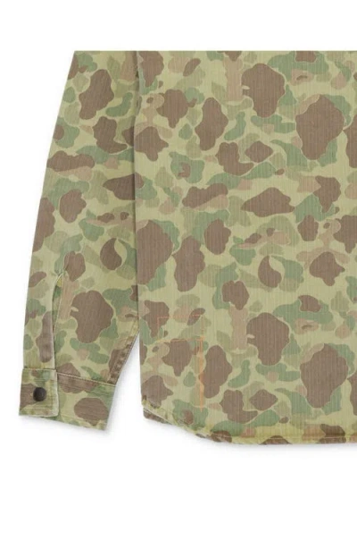 Fortela Kenny Cotton Camouflage Overshirt In Green