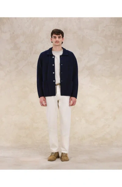 Fortela Beta Merino Wool Cardigan In Blue