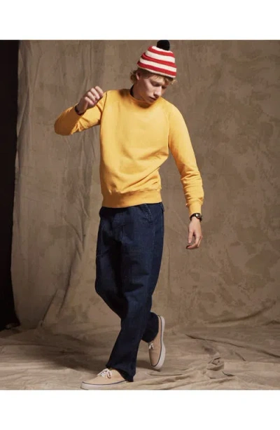 Fortela Harvard Brushed Jersey Raglan Sleeve Sweatshirt In Yellow