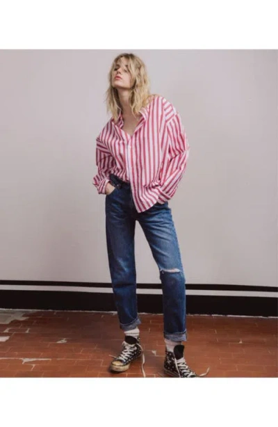 Fortela Juliettej Stone Wash 5-pocket Denim Trousers In Blue