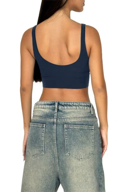 Noodyskin Seamless Body Smooth Scoop Neck Top In Blue