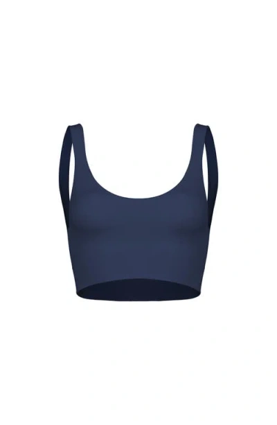 Noodyskin Seamless Body Smooth Scoop Neck Top In Blue