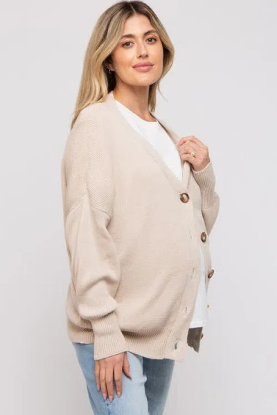Pinkblush Basic Ribbed Cardigan Sweater In Neutral