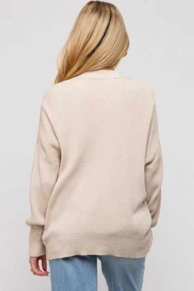 Pinkblush Basic Ribbed Cardigan Sweater In Neutral