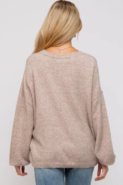 Pinkblush Basic Drop Shoulder Sweater In Brown