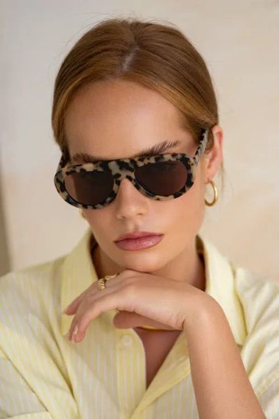 Freyrs Eyewear Jetsetter Aviator Sunglasses In Brown