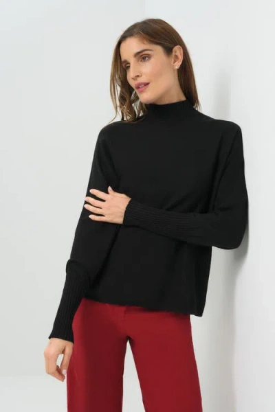 Anatomie Bexley Relaxed Sweater With Mockneck In Black
