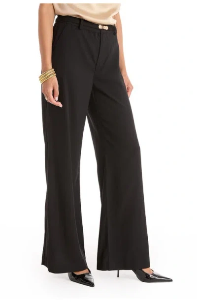 The Noli Shop Martina Belted Trouser In Black