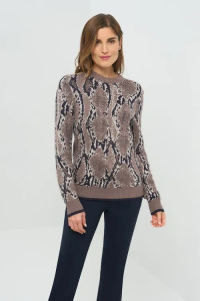 Anatomie Printed Archer Removable Turtleneck Sweater In Gray