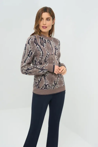 Anatomie Printed Archer Removable Turtleneck Sweater In Gray