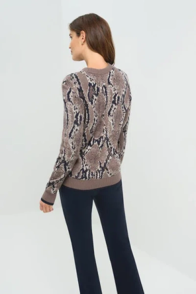 Anatomie Printed Archer Removable Turtleneck Sweater In Gray