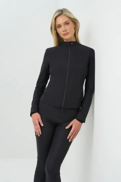 Anatomie Embossed Kensington Ultra-light And Mesh Moto Jacket In Black