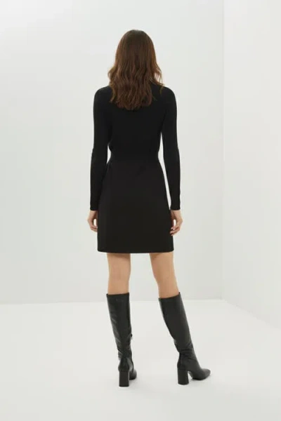 Anatomie Embossed Hartley Belted Sweater Dress In Black