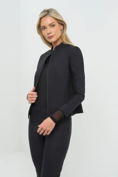 Anatomie Embossed Kensington Ultra-light And Mesh Moto Jacket In Black