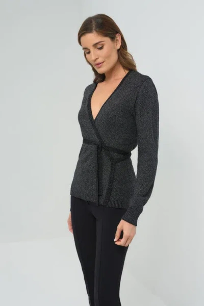 Anatomie Christa Wrap Sweater With Tie Waist In Gray