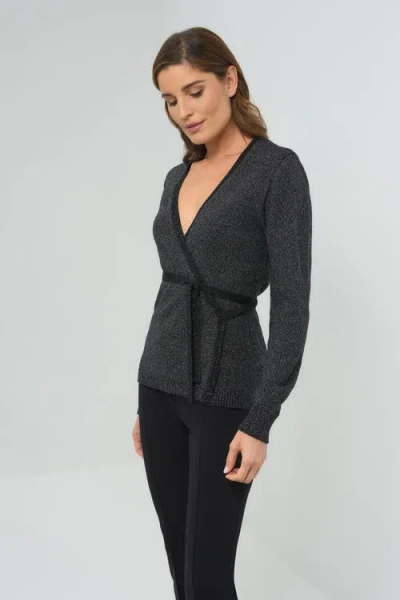 Anatomie Christa Wrap Sweater With Tie Waist In Gray