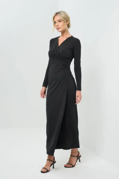 Anatomie Janie Wrap Maxi Dress In Black