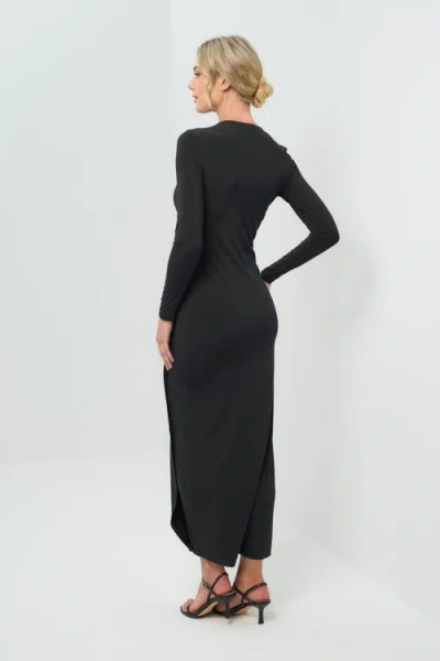Anatomie Janie Wrap Maxi Dress In Black