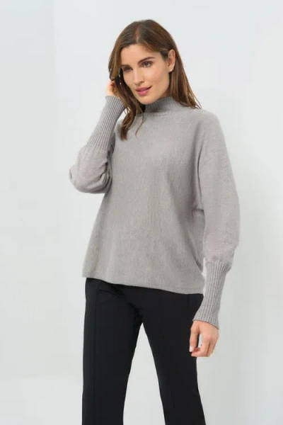 Anatomie Bexley Relaxed Sweater With Mockneck In Gray
