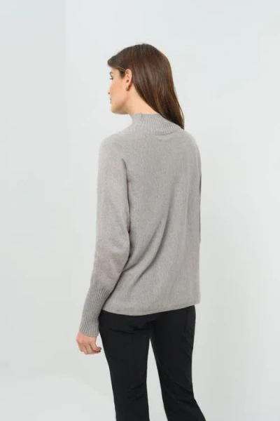 Anatomie Bexley Relaxed Sweater With Mockneck In Gray