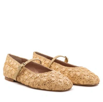 Andrea Gomez Dalia Strap Ballerina In Brown