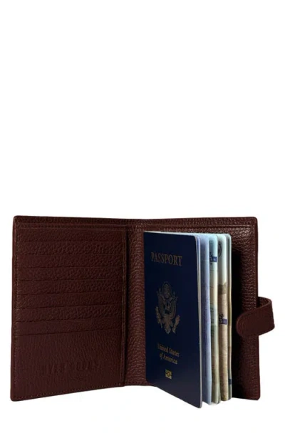 Hyer Goods Upcycled Italian Leather Passport Wallet In Brown