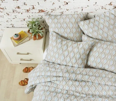 Carol & Frank Liam Sky Bedding In White