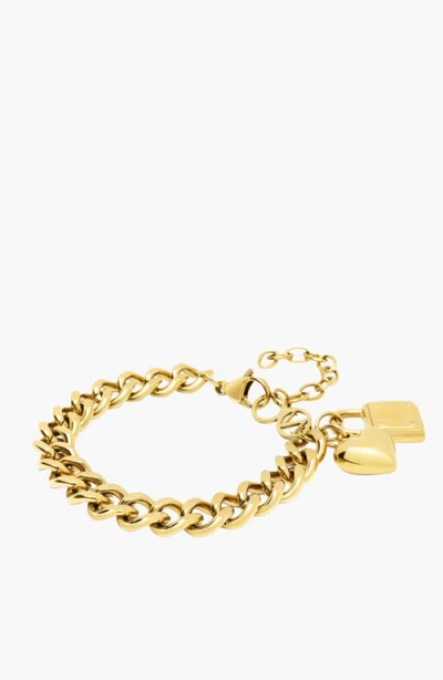 Nialaya Gold Cuban Charm Bracelet In Gold