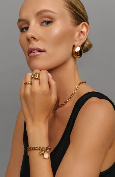 Nialaya Gold Cuban Charm Bracelet In Gold