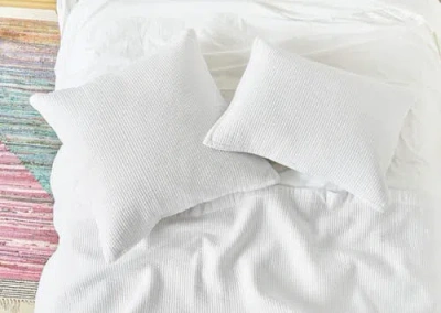 Carol & Frank Bennett White Quilt In White