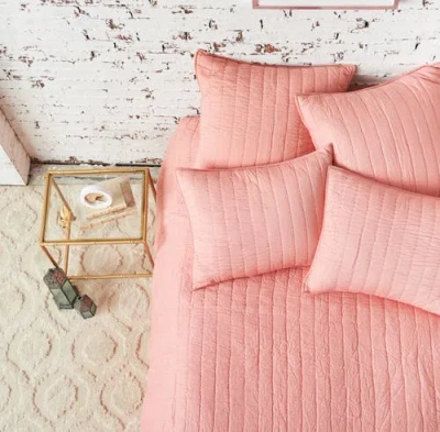 Carol & Frank Channel Stitch Quilt In Pink