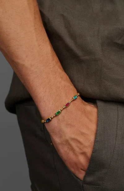 Nialaya Rectangular Tennis Bracelet In Gold