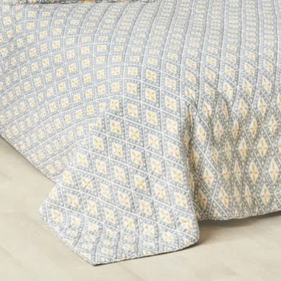Carol & Frank Liam Ochre Quilt In Blue
