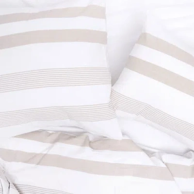 Carol & Frank Noland Stripe Dune Queen Duvet Cover In Multi