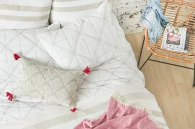 Carol & Frank Noland Stripe Dune Queen Duvet Cover In Multi