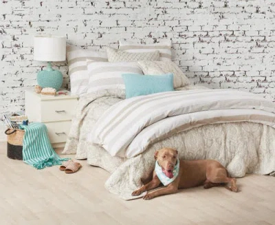 Carol & Frank Noland Stripe Dune Queen Duvet Cover In Multi