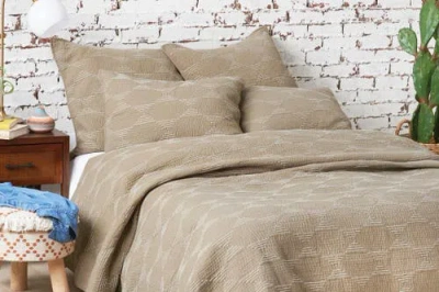 Carol & Frank Saunders Bedding In Brown