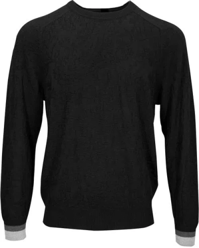 Lords Of Harlech Colin Jacquard Merino Wool Paisley Sweater In Black