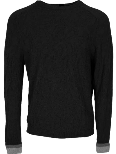 Lords Of Harlech Colin Jacquard Merino Wool Paisley Sweater In Black